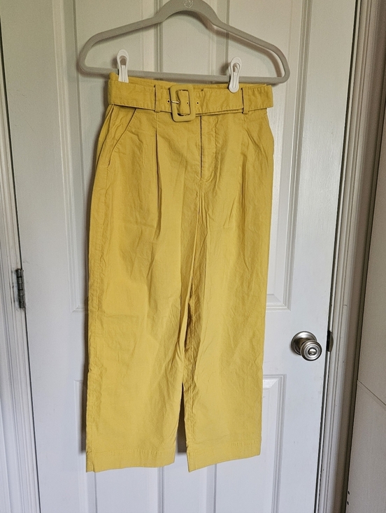 Anthropologie Pants - Anthropologie Yellow Belted Wide-Leg Pants